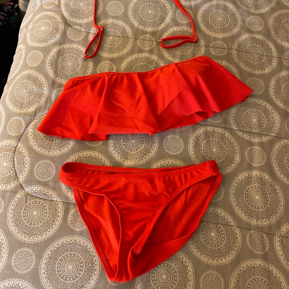 Bright orange/red bikini from target